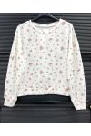 PE2379 WEISSER BLUMENPULLOVER
