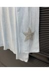 LIGHTWEIGHT RHINESTONE STAR FLOCKING SWEATER PE2424 BEIGE