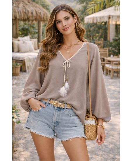 TUNICA BOEMIANA PE2344 TAUPE