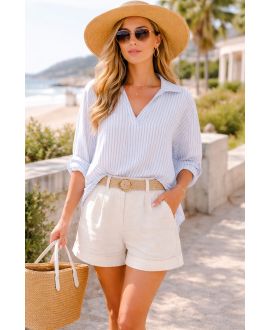 PE2350 HIMMELBLAU GESTREIFTE TUNIKA