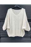 JERSEY DE PUNTO CON ESCOTE EN V PE2360 BEGE