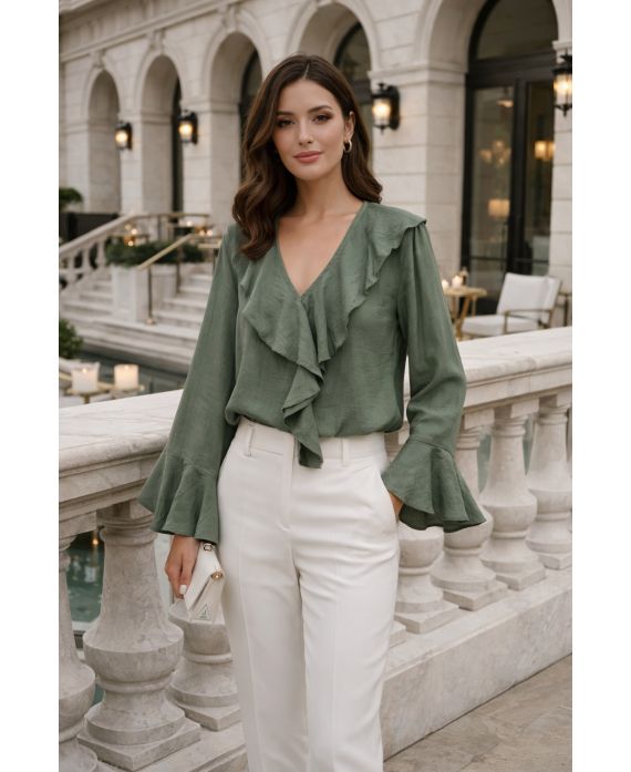 RUFFLE SMOCK PE2109 GREEN