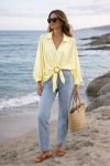 BUCKLE ACCESSORY BLOUSE PE2408 YELLOW