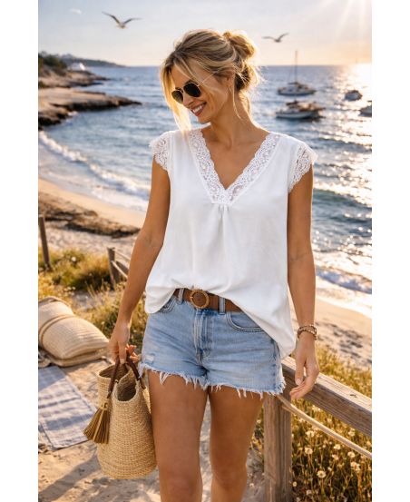 OVERSIZED CAMISOLE VETERTOP PE2463 WIT