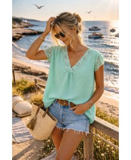 OVERSIZED CAMISOLE KANT TOP PE2463 PASTELGROEN