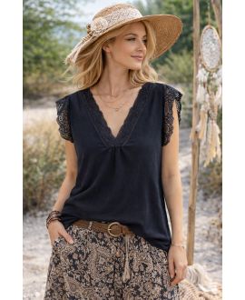 OVERSIZED TOP CAMISOLE LACE PE2463 BLACK