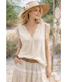 OVERSIZED CAMISOLE VETERTOP PE2463 BEIGE