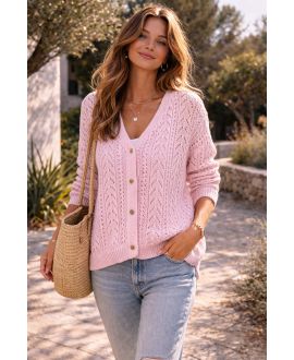 KNITTED VEST PE2437 PINK