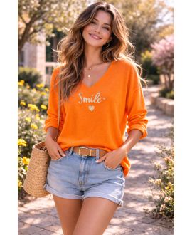 PULL LEGER SMILE PE2457 ORANGE