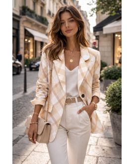 VESTE BLAZER LOSANGE PE2430 BEIGE