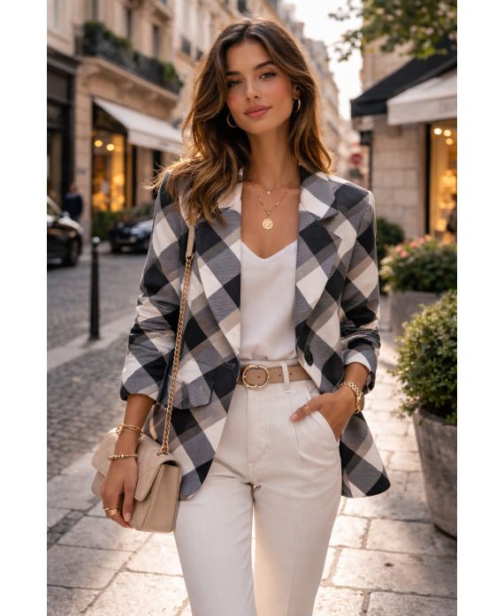 VESTE BLAZER LOSANGE PE2430 NOIR