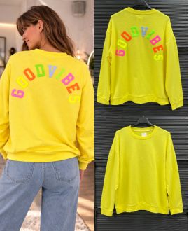 GOOD VIBES BAUMWOLLSWEATSHIRT SS2477 GELB