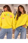 GOOD VIBES KATOENEN SWEATSHIRT SS2477 GEEL
