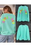GOOD VIBES KATOENEN SWEATSHIRT SS2477 PASTELGROEN