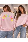 SWEAT-SHIRT COTON GOOD VIBES PE2477 ROSE