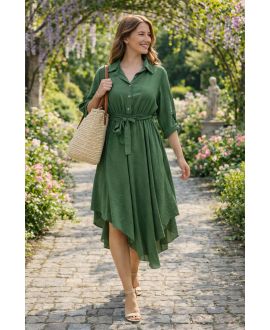 ABBIGLIAMENTO ASIMMETRICO + CINTURA PE2482 KAKI