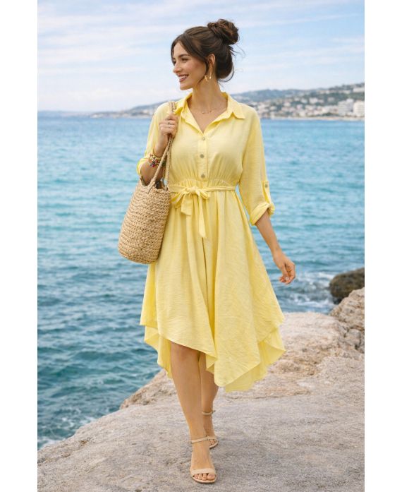 ABBIGLIAMENTO ASIMMETRICO + CINTURA GIALLA PE2482