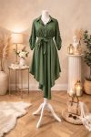 ROBE ASYMETRIQUE + CEINTURE PE2482 KAKI