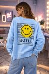 DEVANR/BACK SMILE SWEATSHIRT PE26743 HEMELSBLAUW