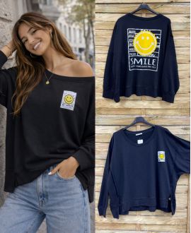 SUDADERA DEVANR/SONRISA POR LA ESPALDA PE26743 NEGRA