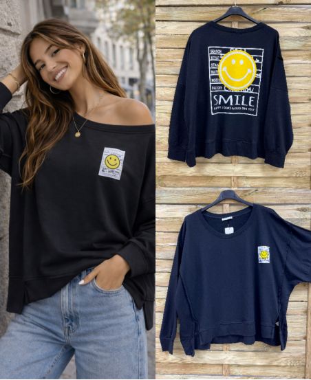 FELPA DEVANR/SORRISO SULLA SCHIENA PE26743 NERA