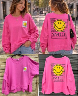 SMILE DEVANR/BACK SWEATSHIRT PE26743 FUSHIA