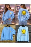 SUDADERA DE DEVANR/SONRISA POR LA ESPALDA PE26743 AZUL CELESTE