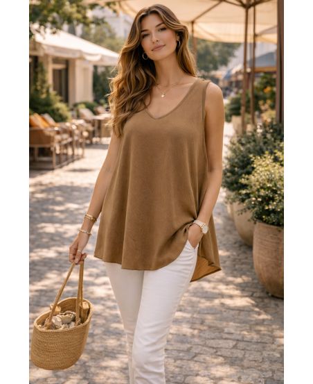 PE5188 CAMEL UITLOPENDE TOP