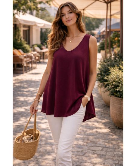 PE5188 BURGUNDY EVASed TOP
