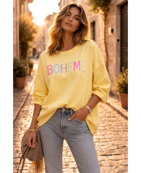 FELPA BOHÉMIEN GLITTER PE26775 GIALLA