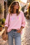 SWEAT-SHIRT BOHEME PAILLETES PE26775 ROSE