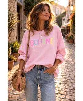 BOHEMIEN-GLITZERPULLOVER PE26775 PINK