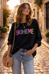 SWEAT-SHIRT BOHEME PAILLETES PE26775 NOIR