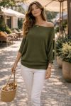 MAGLIONE A MANICHE CORTE CON BOTTONI PE26751 KHAKI
