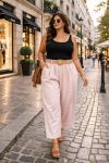 PANTALONES DE TALLA GRANDE, CINTURÓN DE 2 BOLSILLOS, PE26809 ROSA