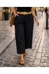 PANTALONES DE TALLA GRANDE, CINTURÓN DE 2 BOLSILLOS, PE26809 NEGRO