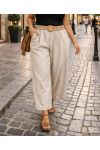 PLUS SIZE PANTS 2 POCKETS BELT BELT PE26809 BEIGE