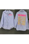 ICONICA PE26798 CAMICIA A RIGHE BLU NAVY