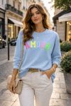 SWEAT-SHIRT AMOUR PE26784 BLEU CIEL