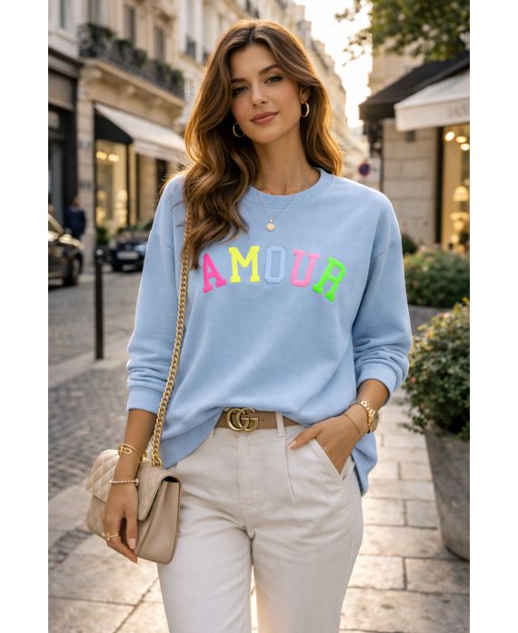 LOVE SWEATSHIRT PE26784 HEMELSBLAUW