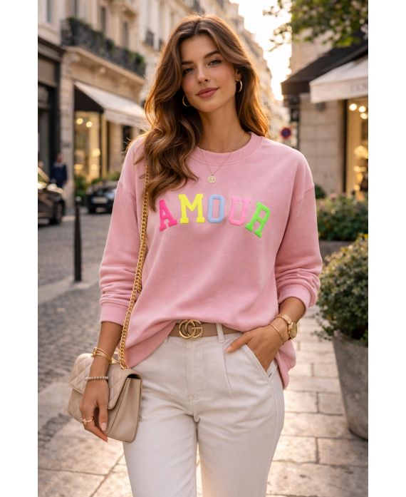 LOVE SWEATSHIRT PE26784 RÓŻOWY