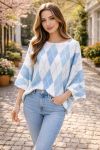 DIAMOND SWEATER PE26779 BLUE