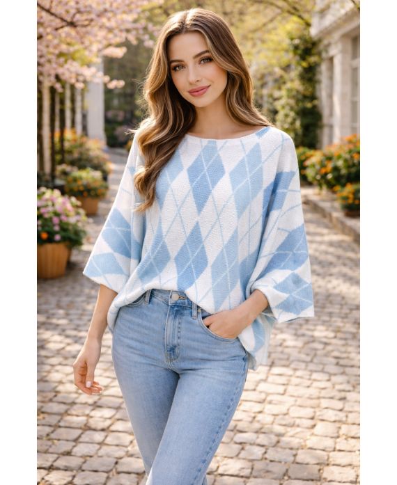 DIAMOND SWEATER PE26779 BLUE