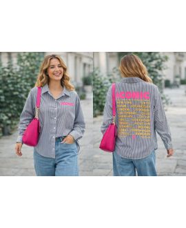 ICONICA PE26798 CAMICIA A RIGHE NERE