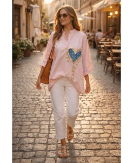 DAS BAUMWOLLHEMDHERZ PE26790 ROSA