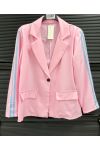 KURTKA BLAZER Z 2 PASKAMI PE26764 RÓŻOWA