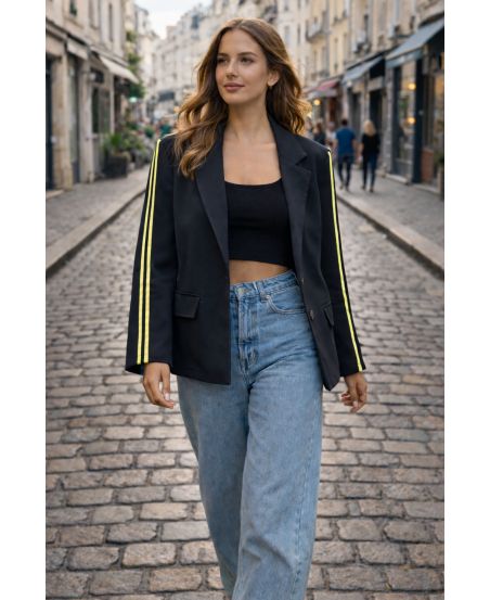 BLAZER 2-STRIPE JACKET PE26764 BLACK