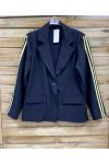 BLAZER 2-STREEP JASJE PE26764 ZWART