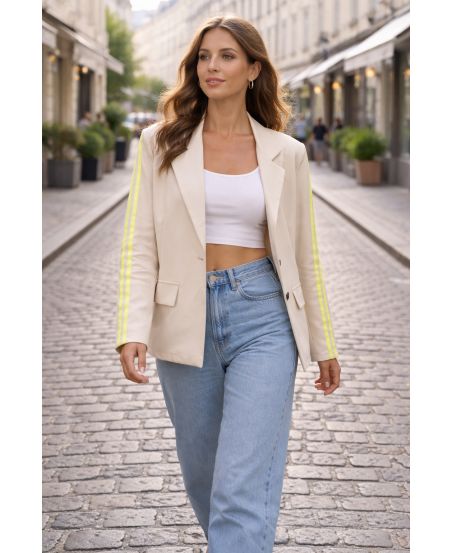BLAZER 2-STRIPE JACKET PE26764 BEIGE