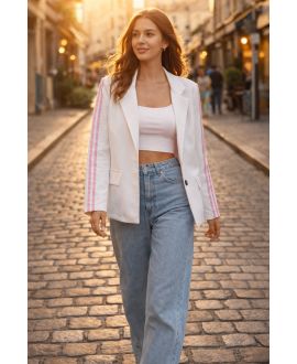 BLAZER 2-STREIFEN-JACKE PE26764 WEISS